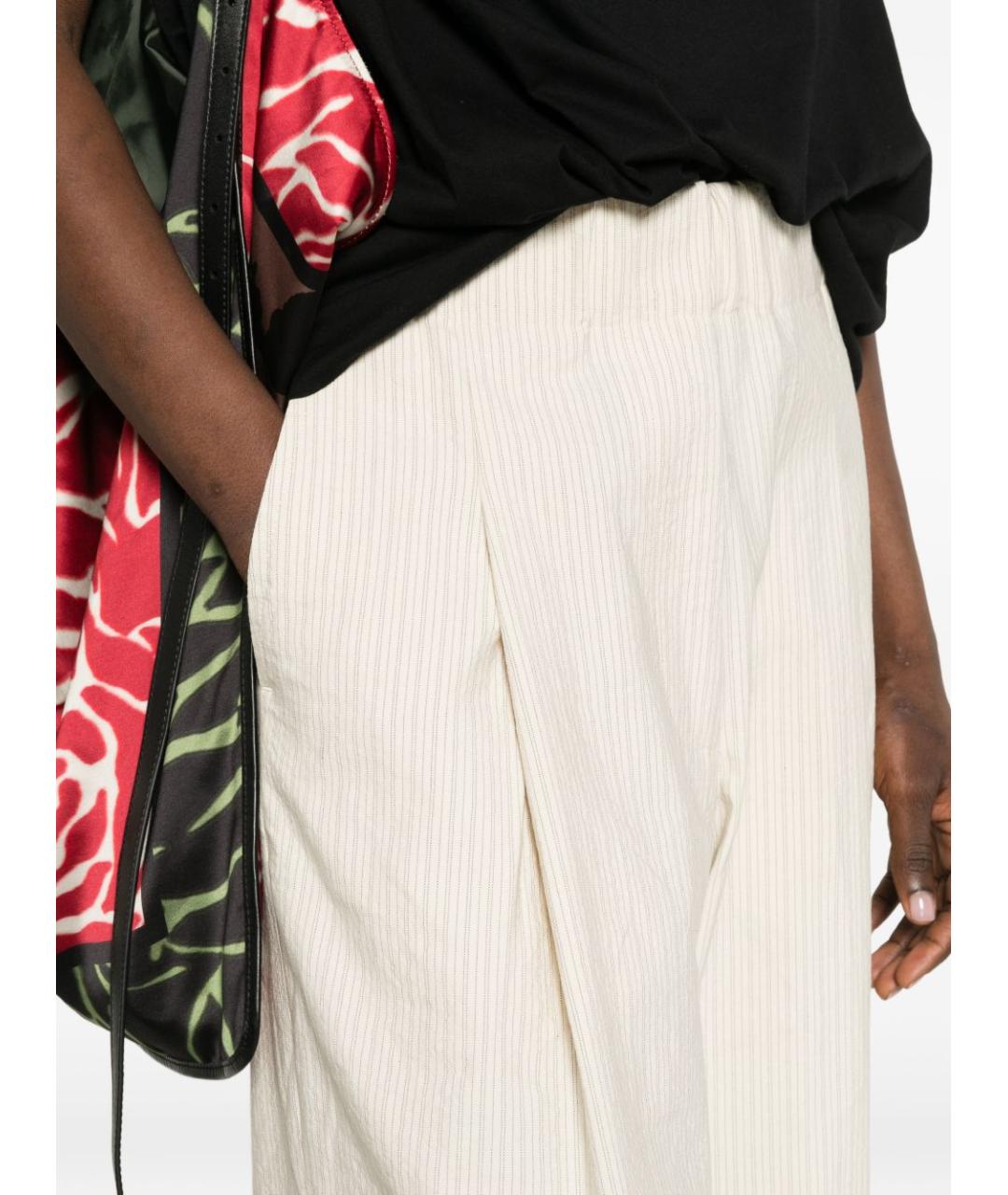 DRIES VAN NOTEN Бежевые хлопковые прямые брюки, фото 5