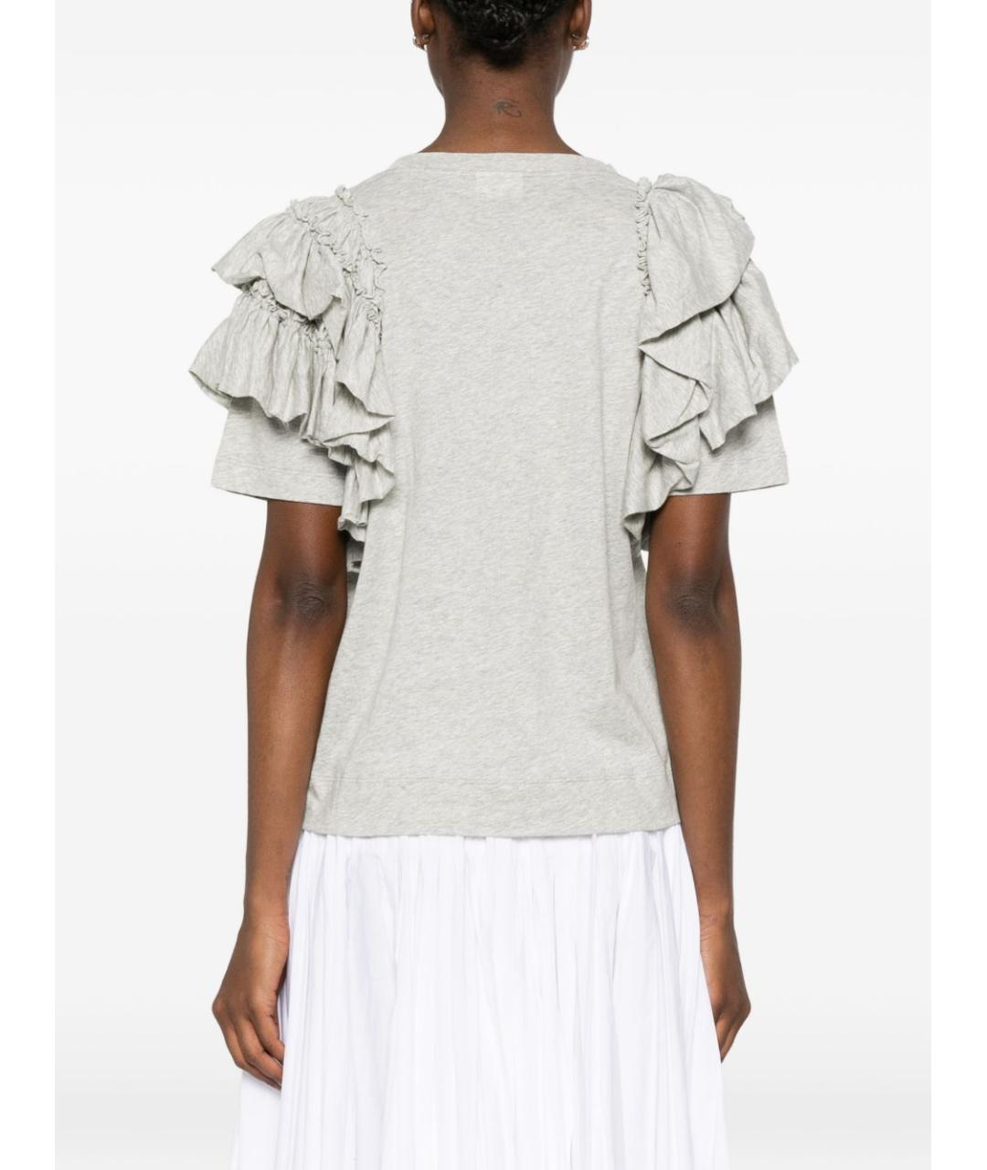 DRIES VAN NOTEN Серая хлопковая футболка, фото 3