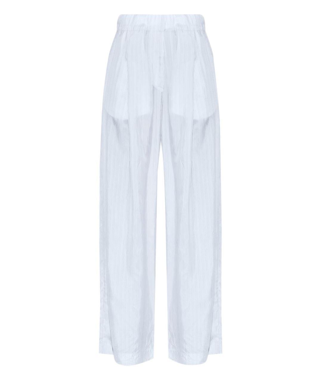 DRIES VAN NOTEN Голубые вискозные прямые брюки, фото 1