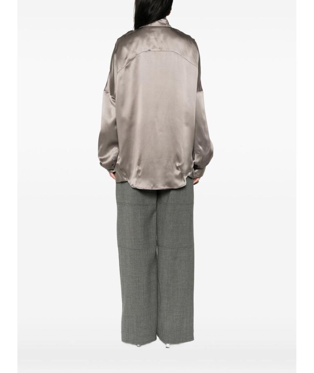 DRIES VAN NOTEN Серая шелковая рубашка, фото 2
