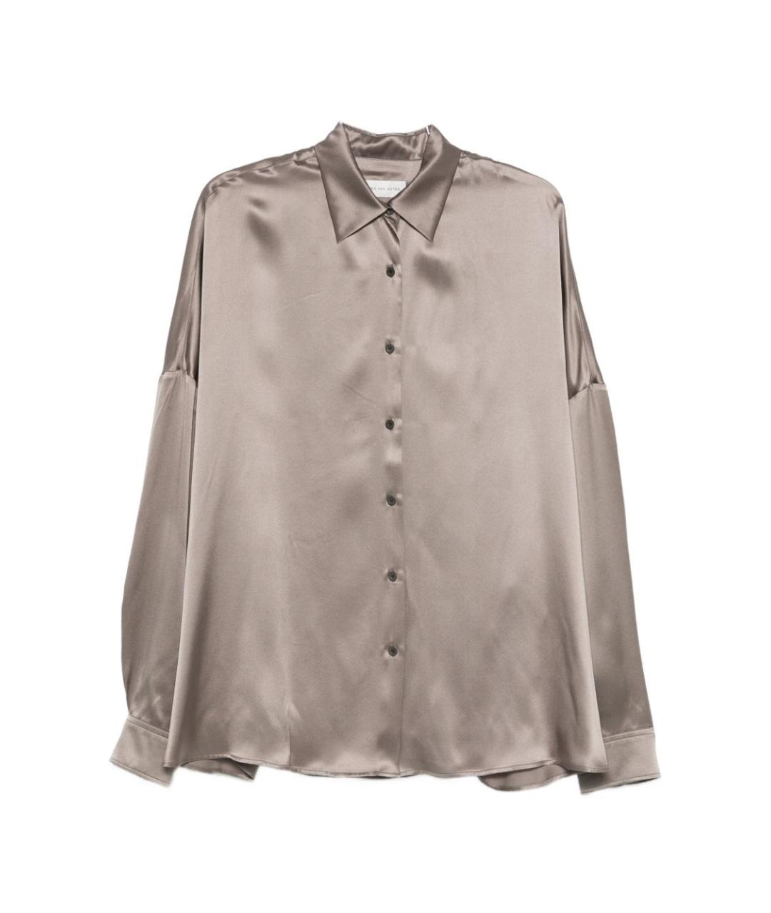 DRIES VAN NOTEN Серая шелковая рубашка, фото 1