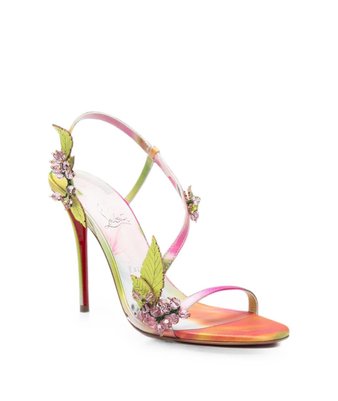 CHRISTIAN LOUBOUTIN Мульти текстильные босоножки, фото 4