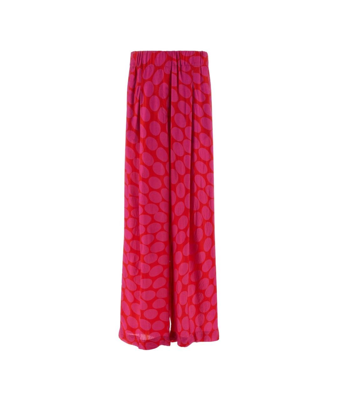 DRIES VAN NOTEN Розовые вискозные прямые брюки, фото 1