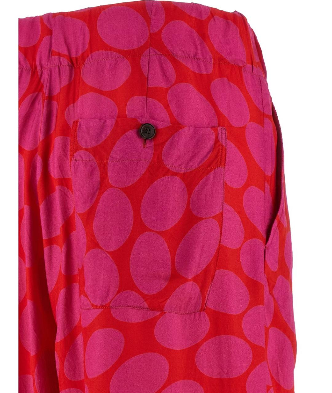 DRIES VAN NOTEN Розовые вискозные прямые брюки, фото 3