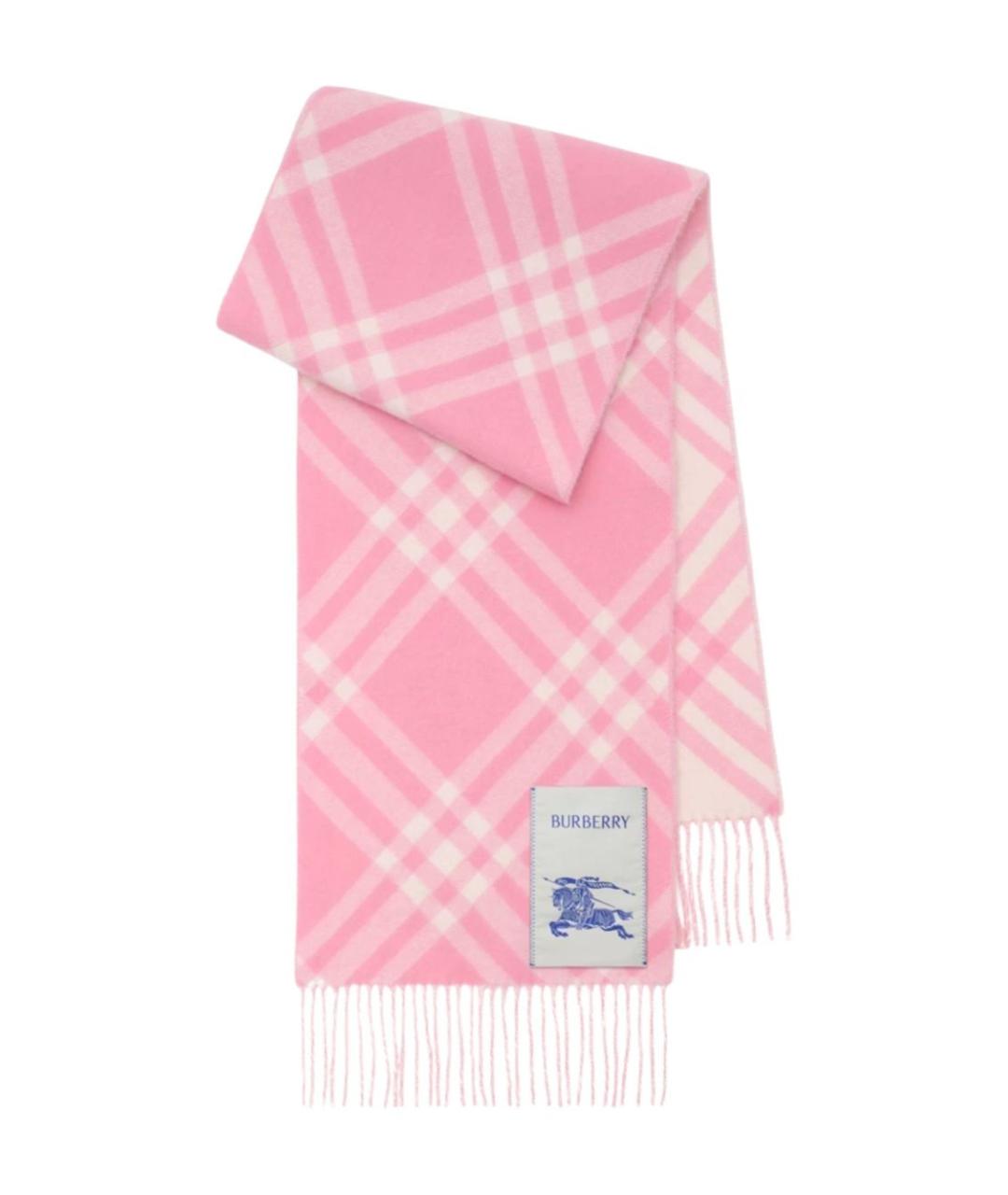 BURBERRY Розовый кашемировый шарф, фото 3