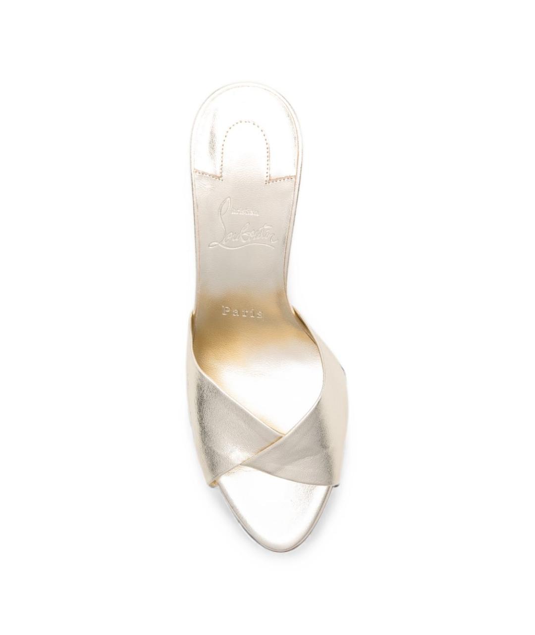 CHRISTIAN LOUBOUTIN Серебряные кожаные мюли, фото 2