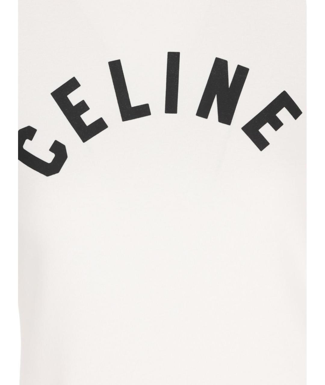 CELINE Белая хлопковая футболка, фото 2