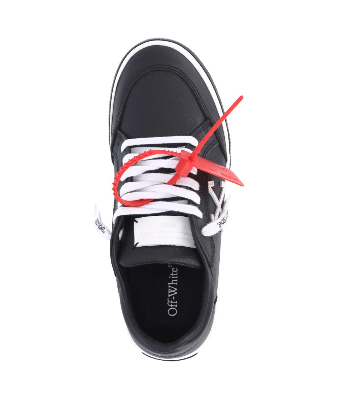 OFF-WHITE Черные кожаные низкие кроссовки / кеды, фото 5