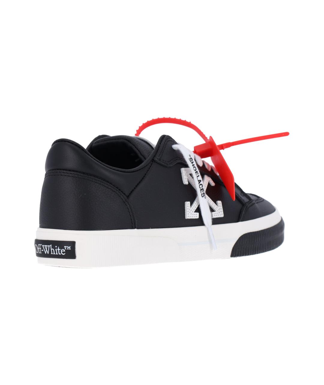 OFF-WHITE Черные кожаные низкие кроссовки / кеды, фото 4