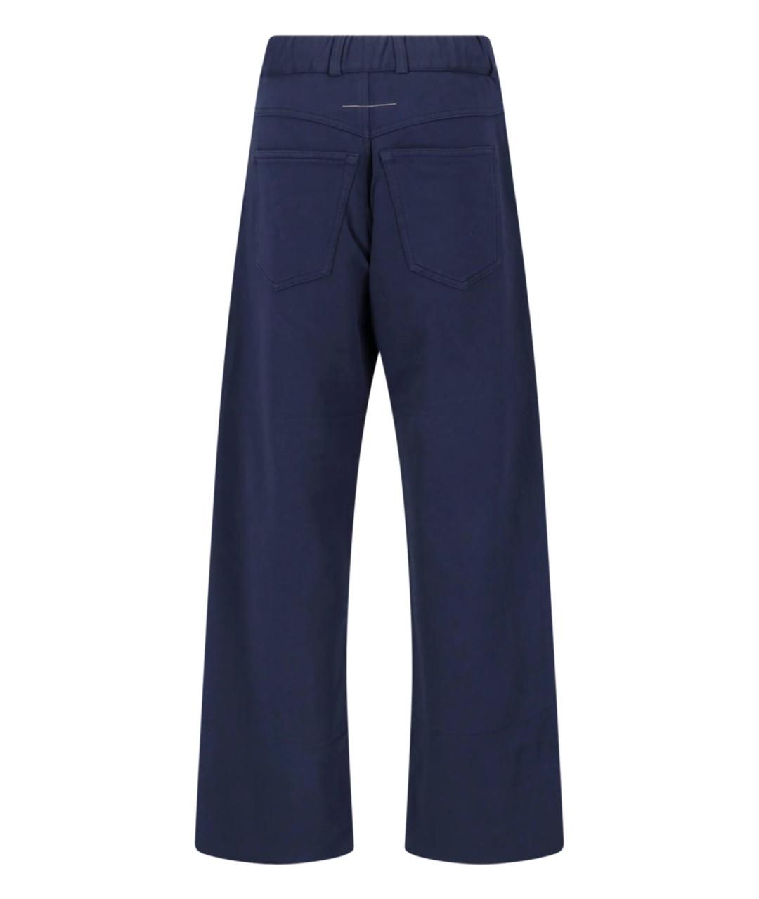 MM6 MAISON MARGIELA Синие хлопковые прямые брюки, фото 2