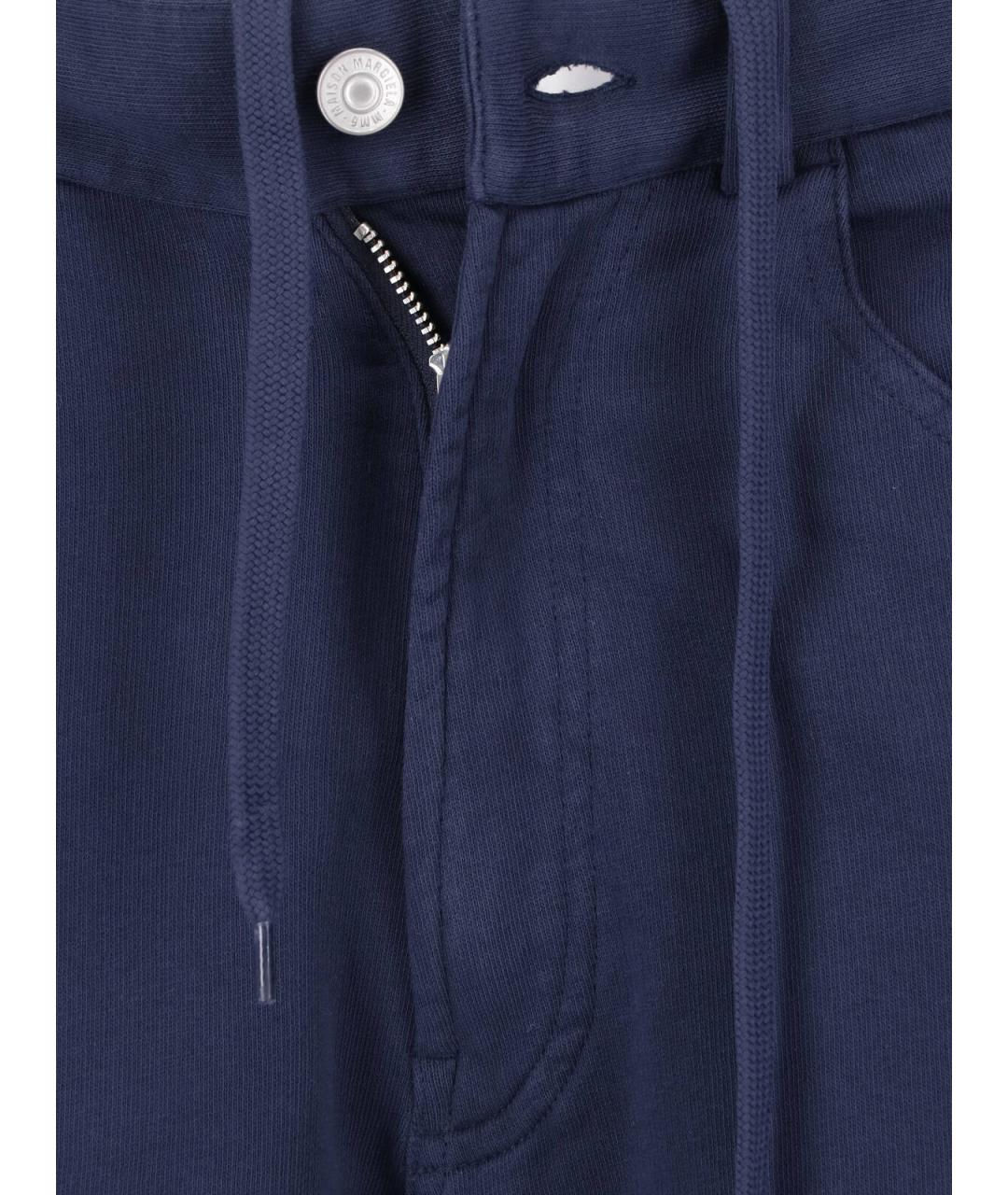 MM6 MAISON MARGIELA Синие хлопковые прямые брюки, фото 4