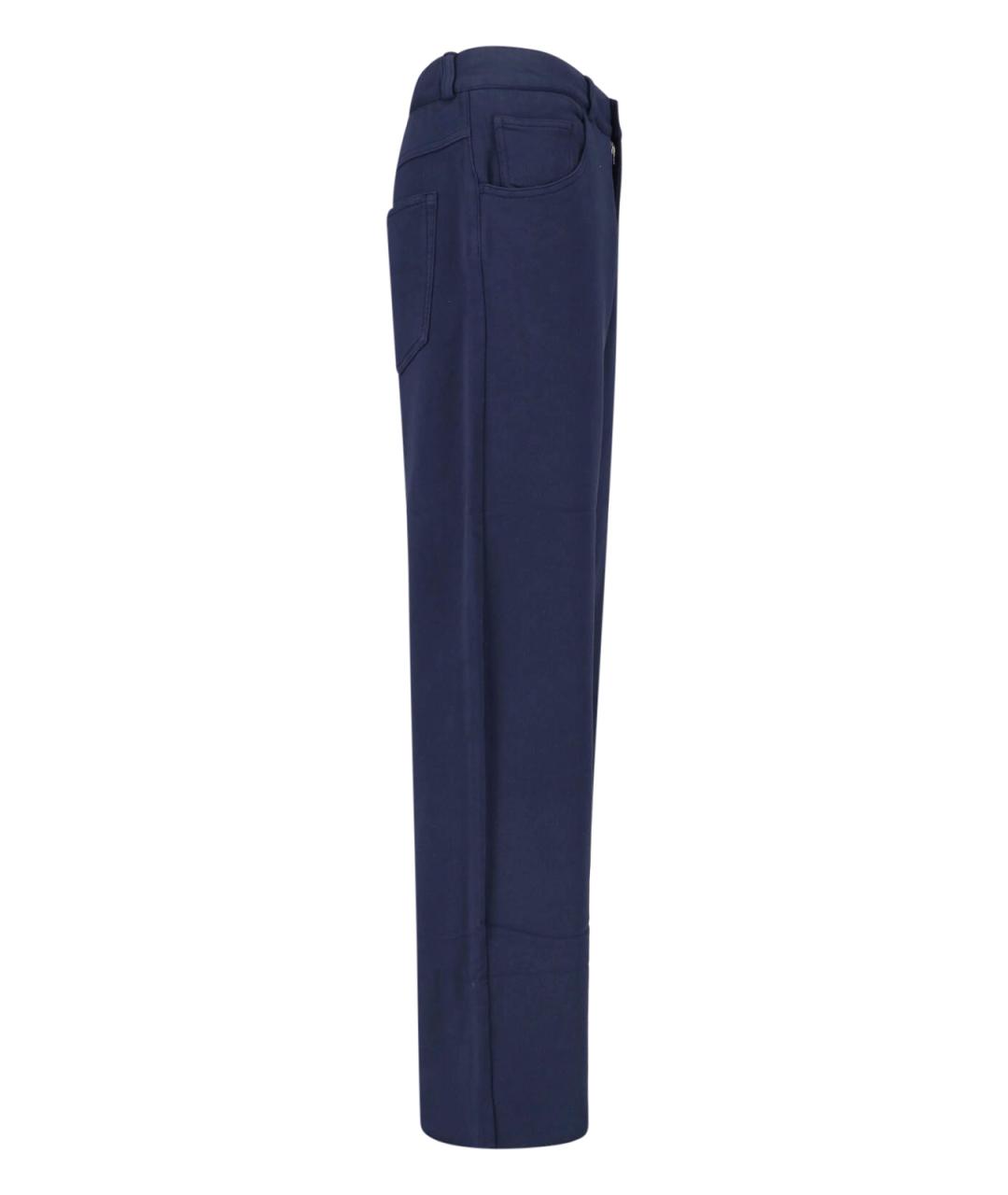 MM6 MAISON MARGIELA Синие хлопковые прямые брюки, фото 3
