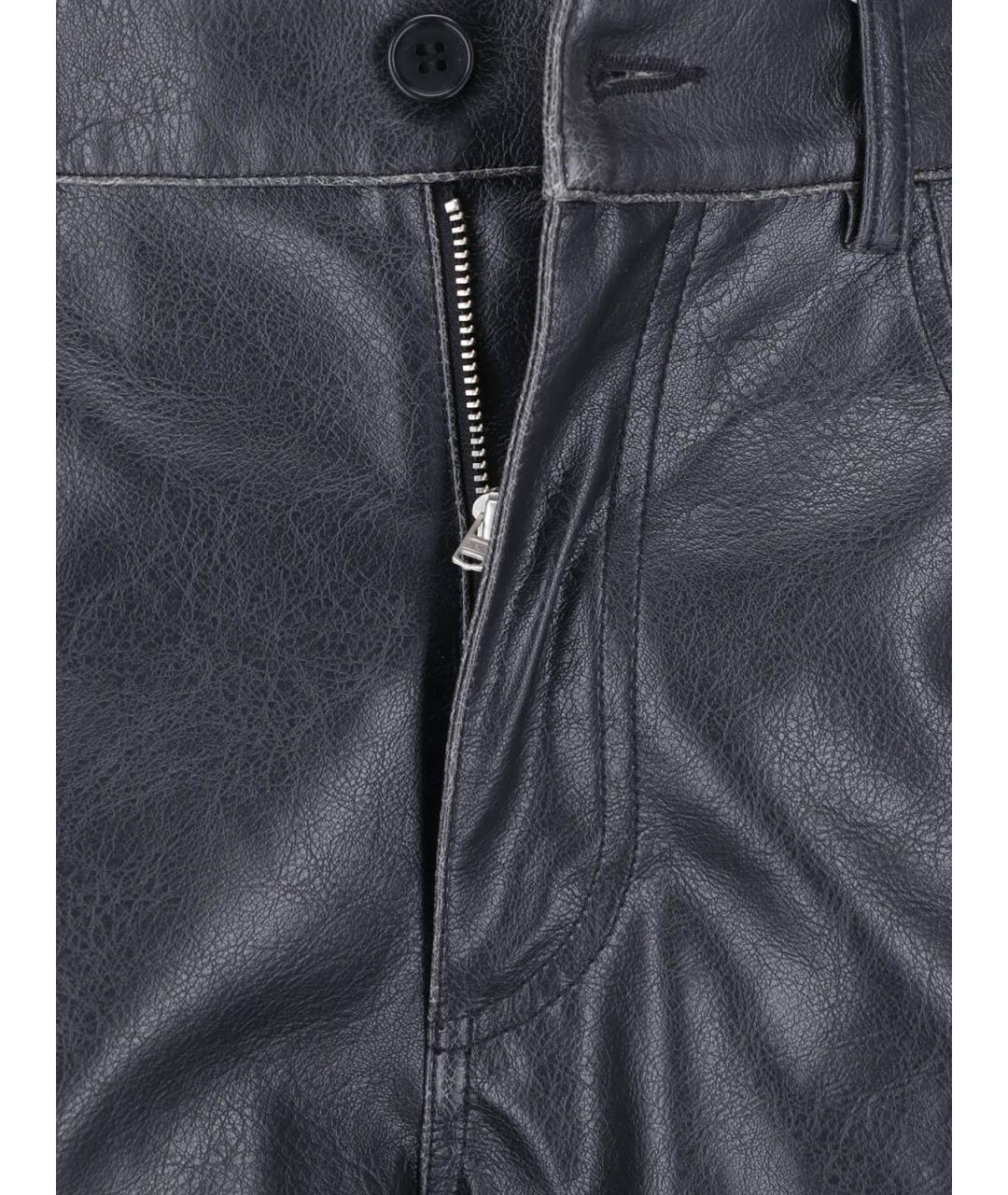 MM6 MAISON MARGIELA Черные полиэстеровые прямые брюки, фото 5
