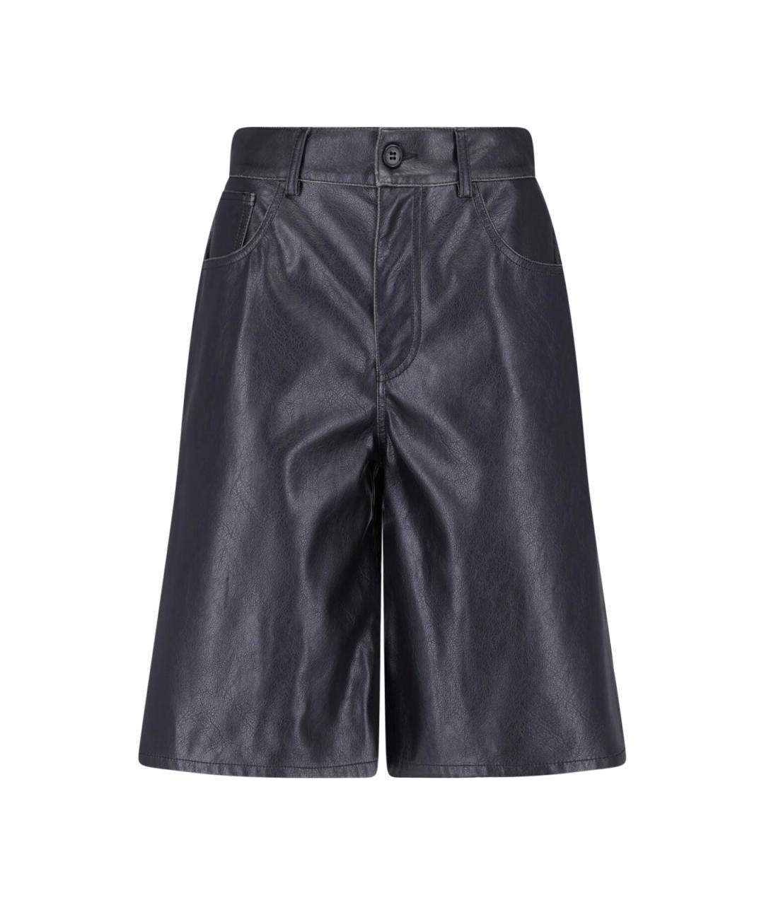 MM6 MAISON MARGIELA Черные полиэстеровые прямые брюки, фото 1