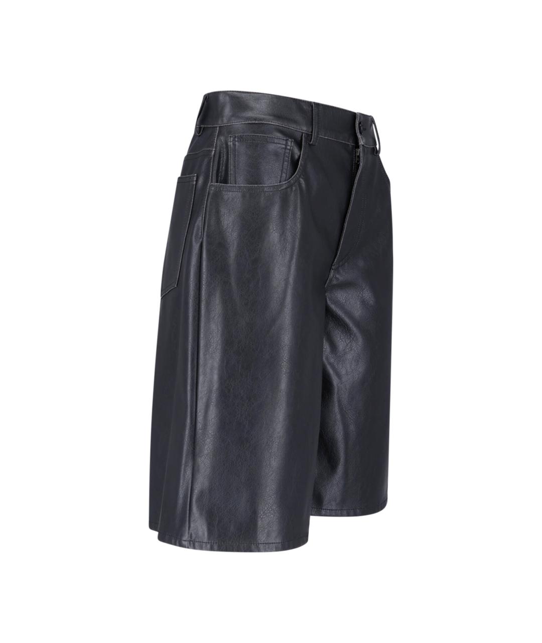 MM6 MAISON MARGIELA Черные полиэстеровые прямые брюки, фото 3