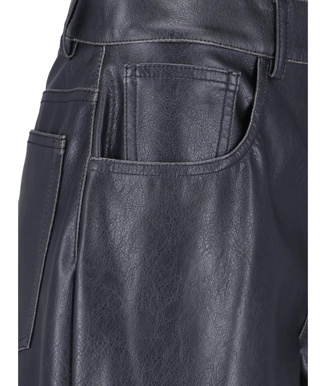 MM6 MAISON MARGIELA Черные полиэстеровые прямые брюки, фото 4