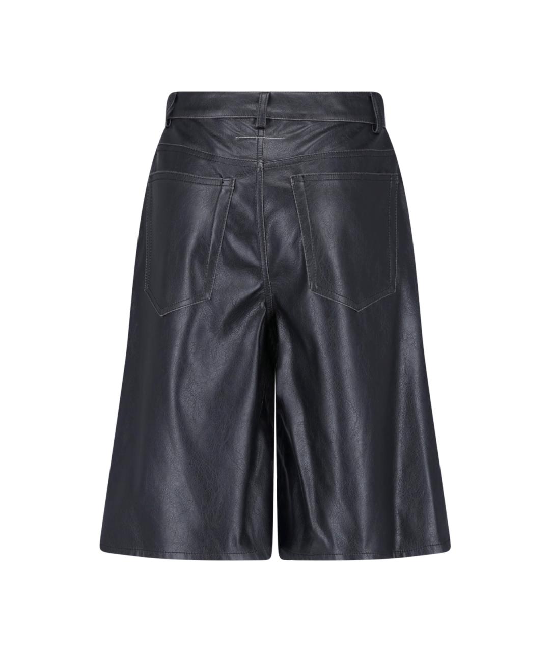 MM6 MAISON MARGIELA Черные полиэстеровые прямые брюки, фото 2