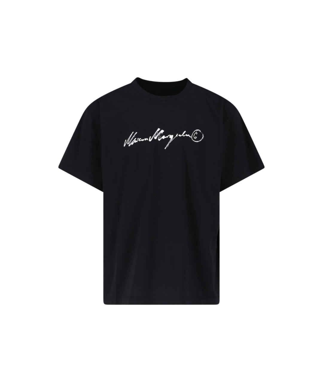 MM6 MAISON MARGIELA Черная хлопковая футболка, фото 1