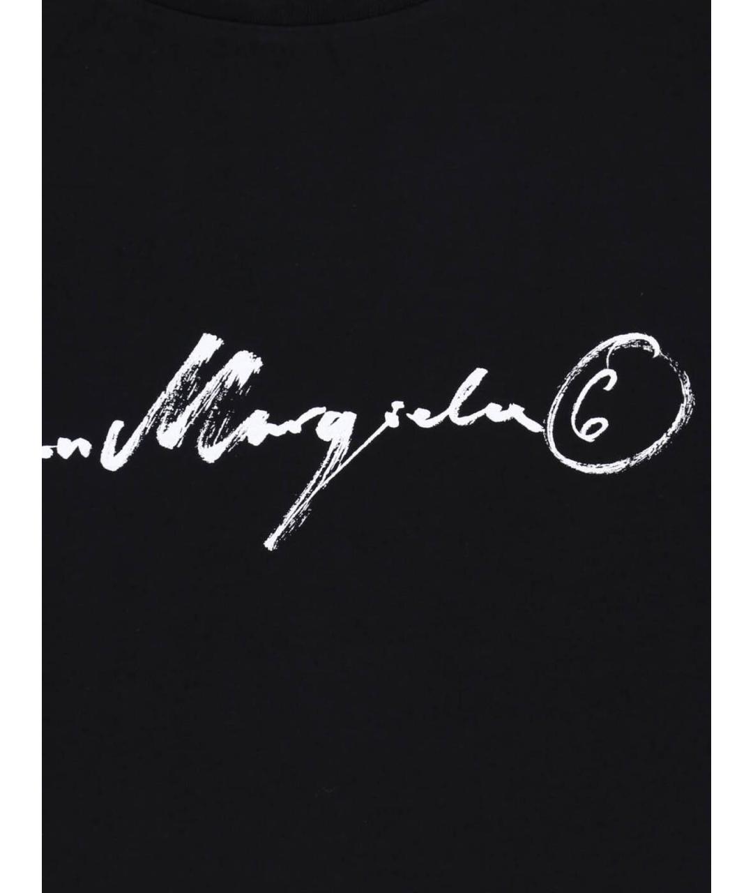 MM6 MAISON MARGIELA Черная хлопковая футболка, фото 3