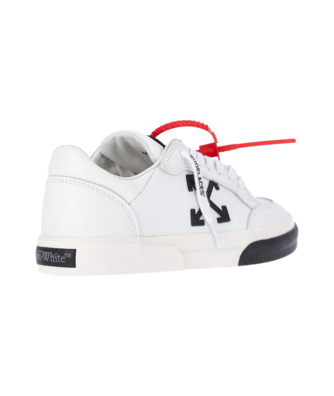 OFF-WHITE Белые кожаные низкие кроссовки / кеды, фото 4