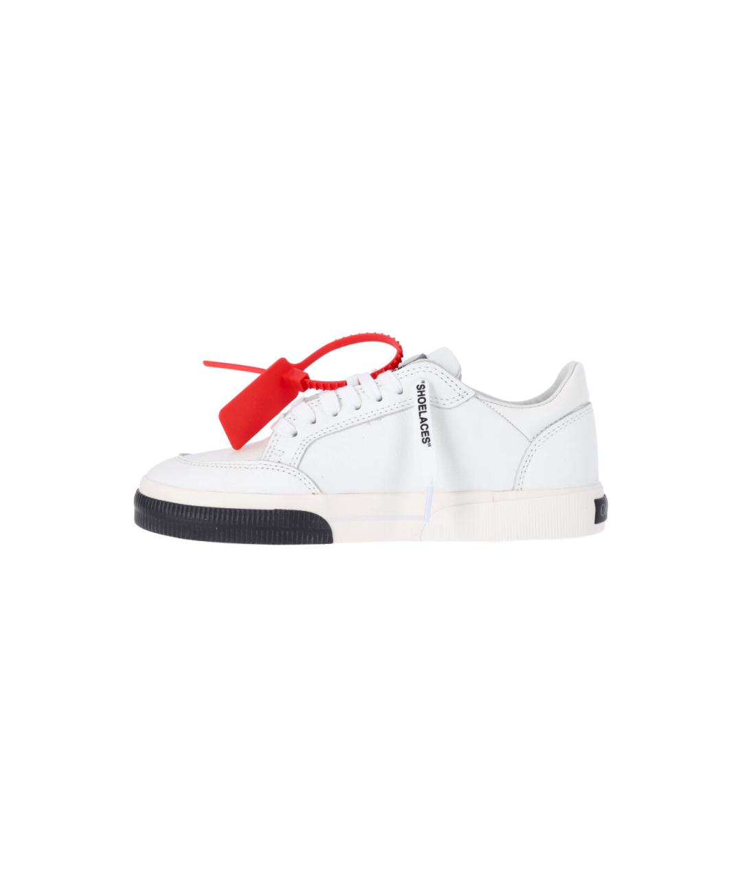 OFF-WHITE Белые кожаные низкие кроссовки / кеды, фото 3
