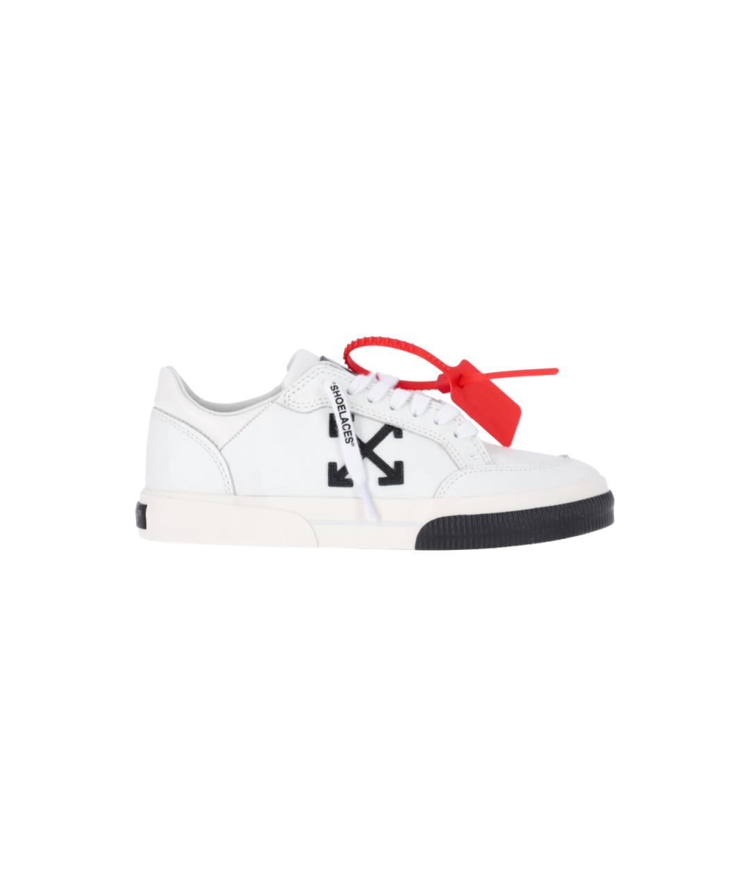 OFF-WHITE Белые кожаные низкие кроссовки / кеды, фото 1