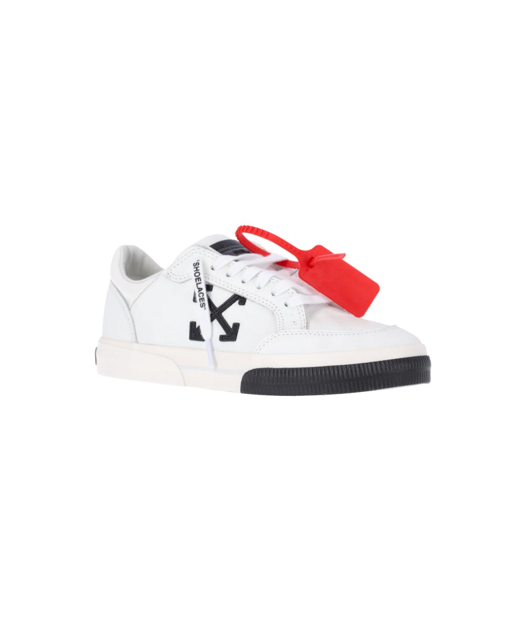 OFF-WHITE Белые кожаные низкие кроссовки / кеды, фото 2