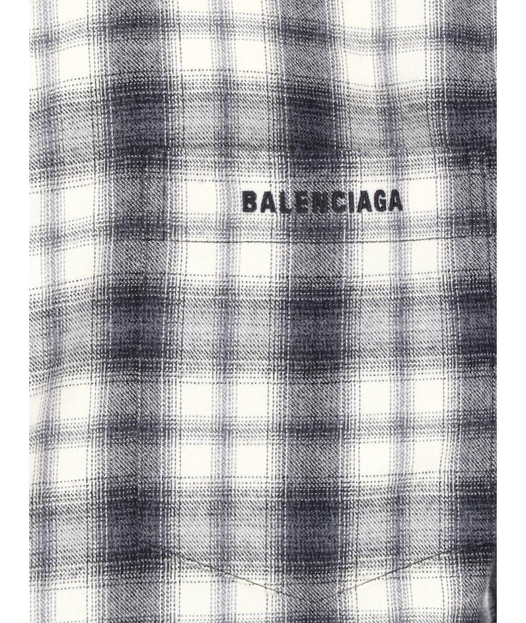 BALENCIAGA Серая хлопковая кэжуал рубашка, фото 3