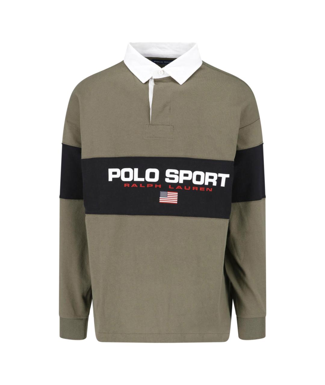 POLO RALPH LAUREN Зеленое хлопковое поло с длинным рукавом, фото 1