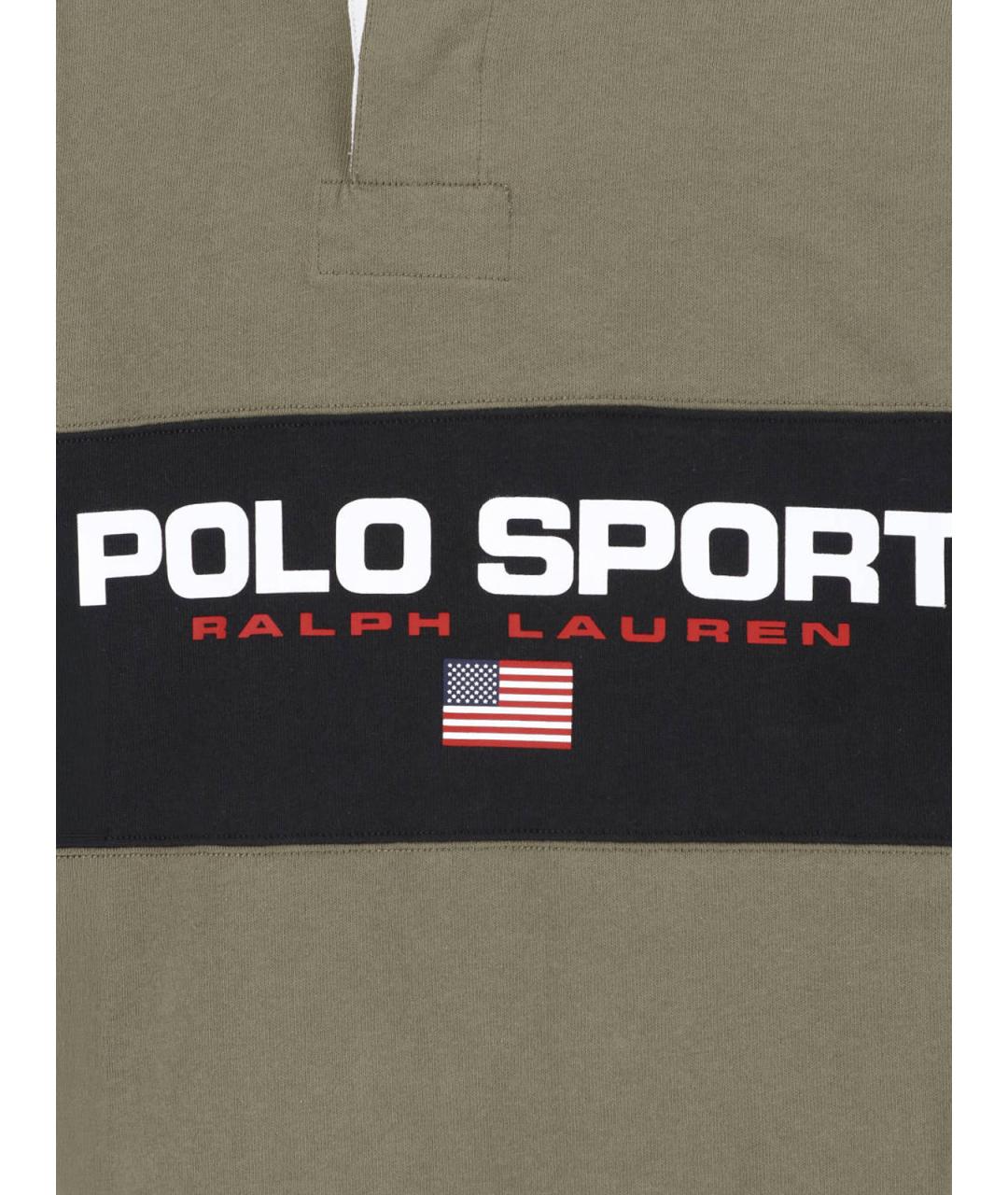 POLO RALPH LAUREN Зеленое хлопковое поло с длинным рукавом, фото 3