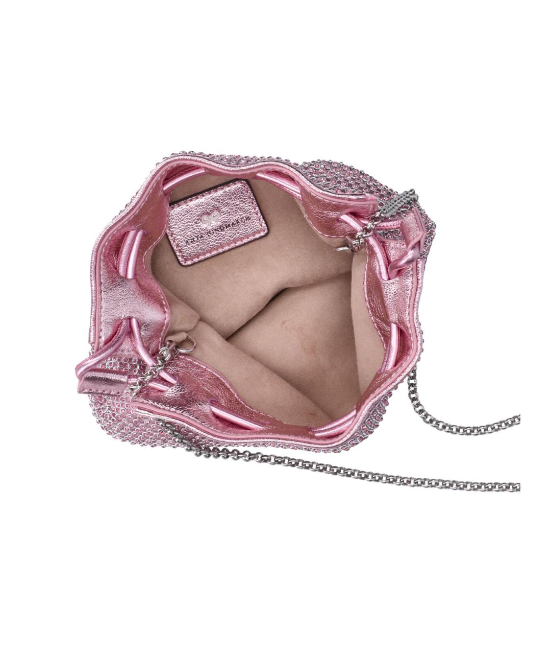ANYA HINDMARCH Розовая тканевая сумка с короткими ручками, фото 4
