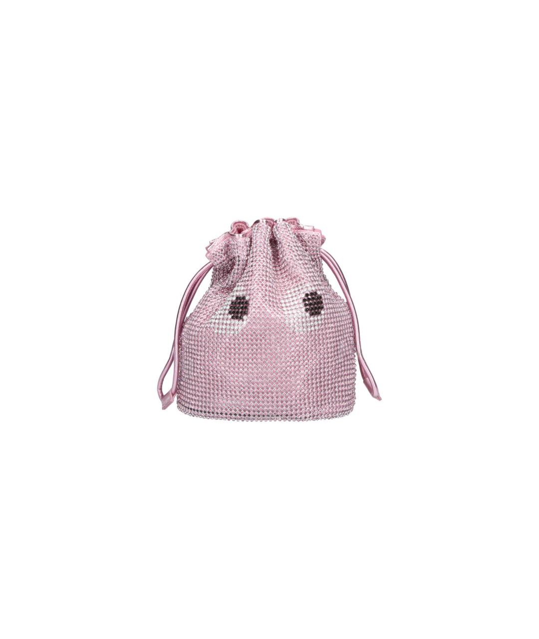 ANYA HINDMARCH Розовая тканевая сумка с короткими ручками, фото 1