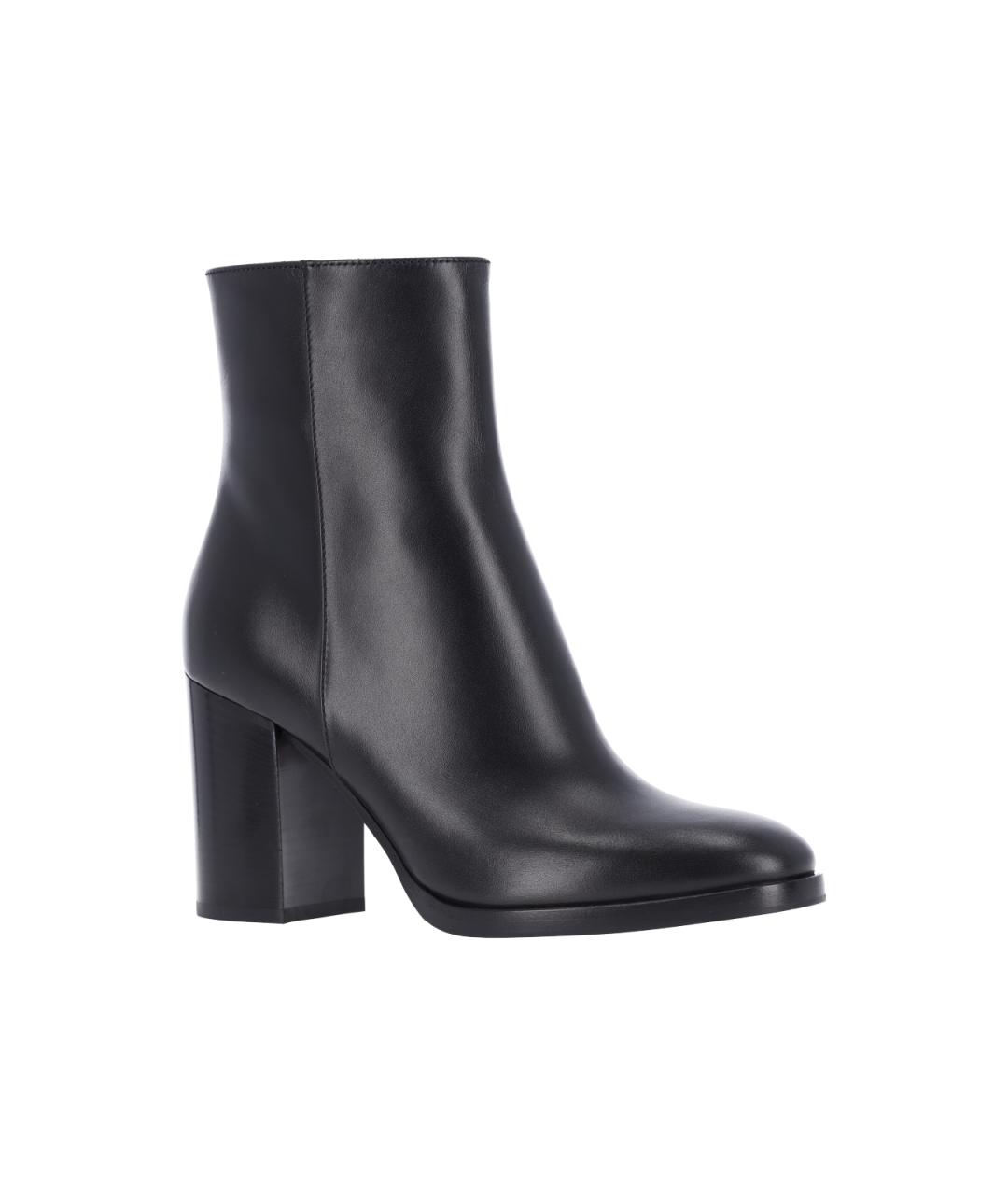 GIANVITO ROSSI Черные кожаные ботильоны, фото 2