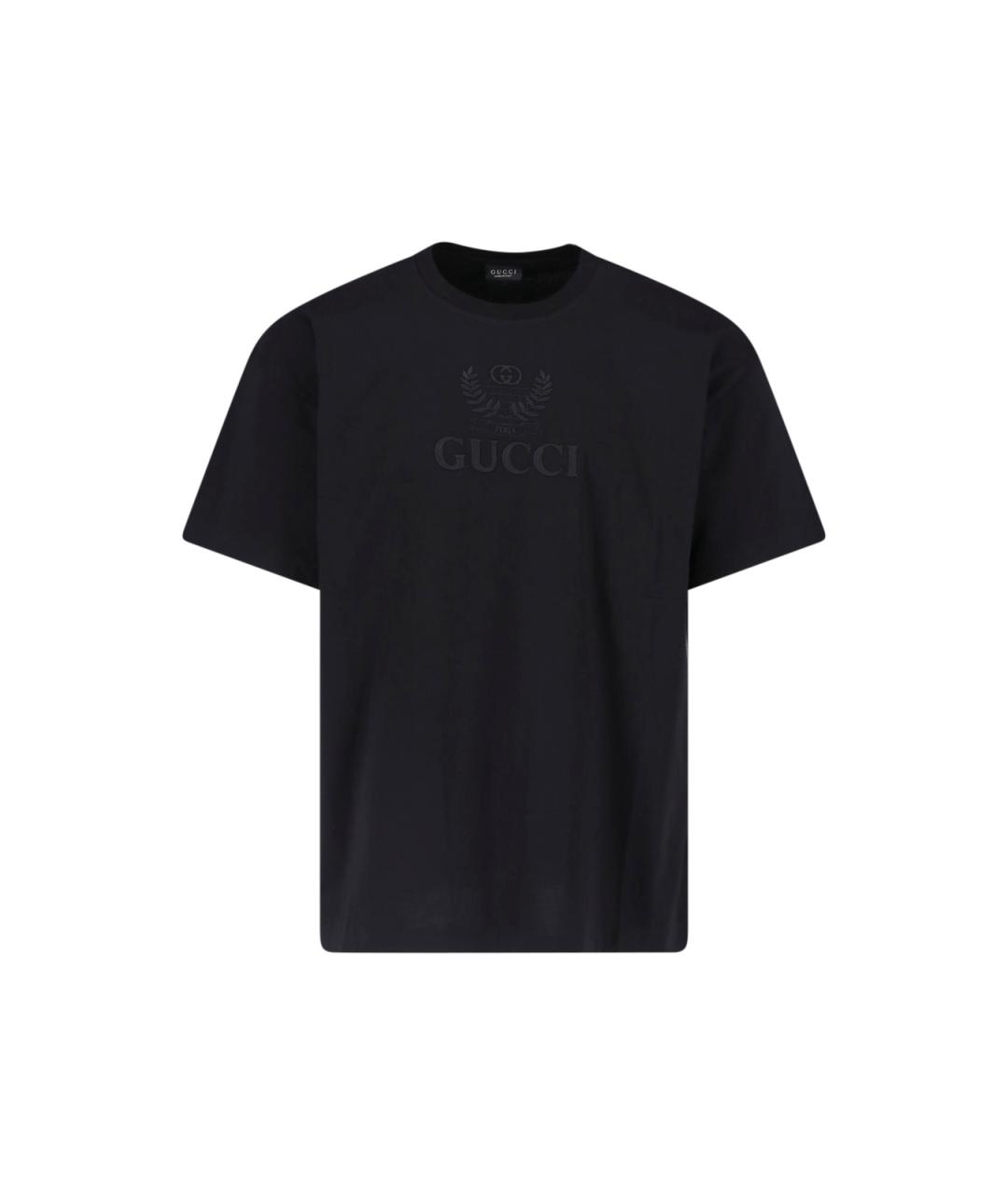 GUCCI Черная хлопковая футболка, фото 1