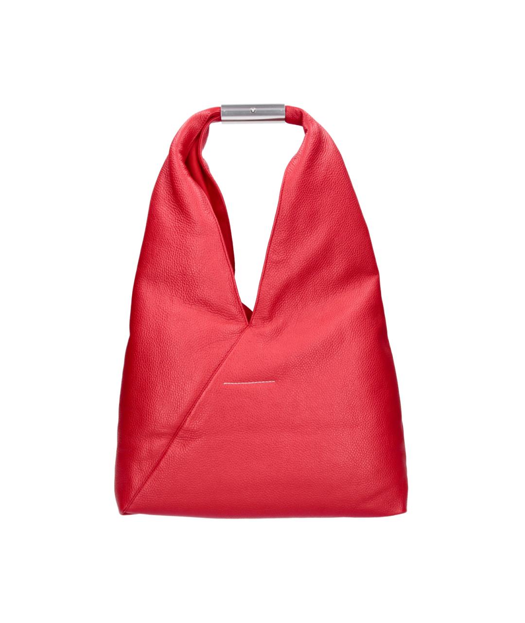 MM6 MAISON MARGIELA Красная кожаная сумка тоут, фото 3