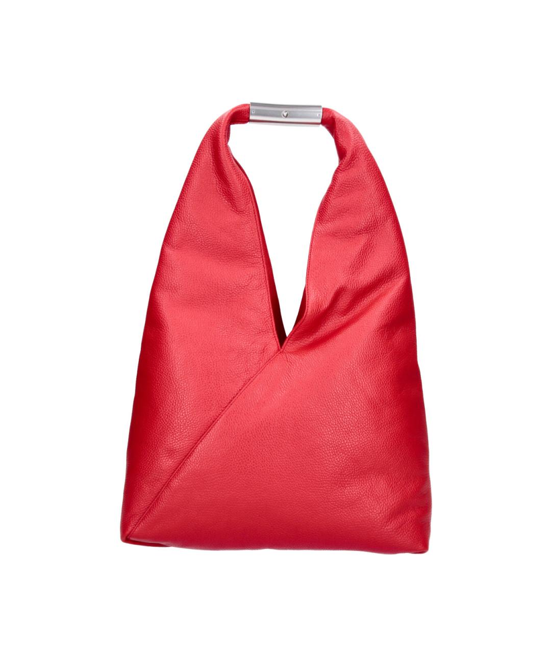 MM6 MAISON MARGIELA Красная кожаная сумка тоут, фото 1