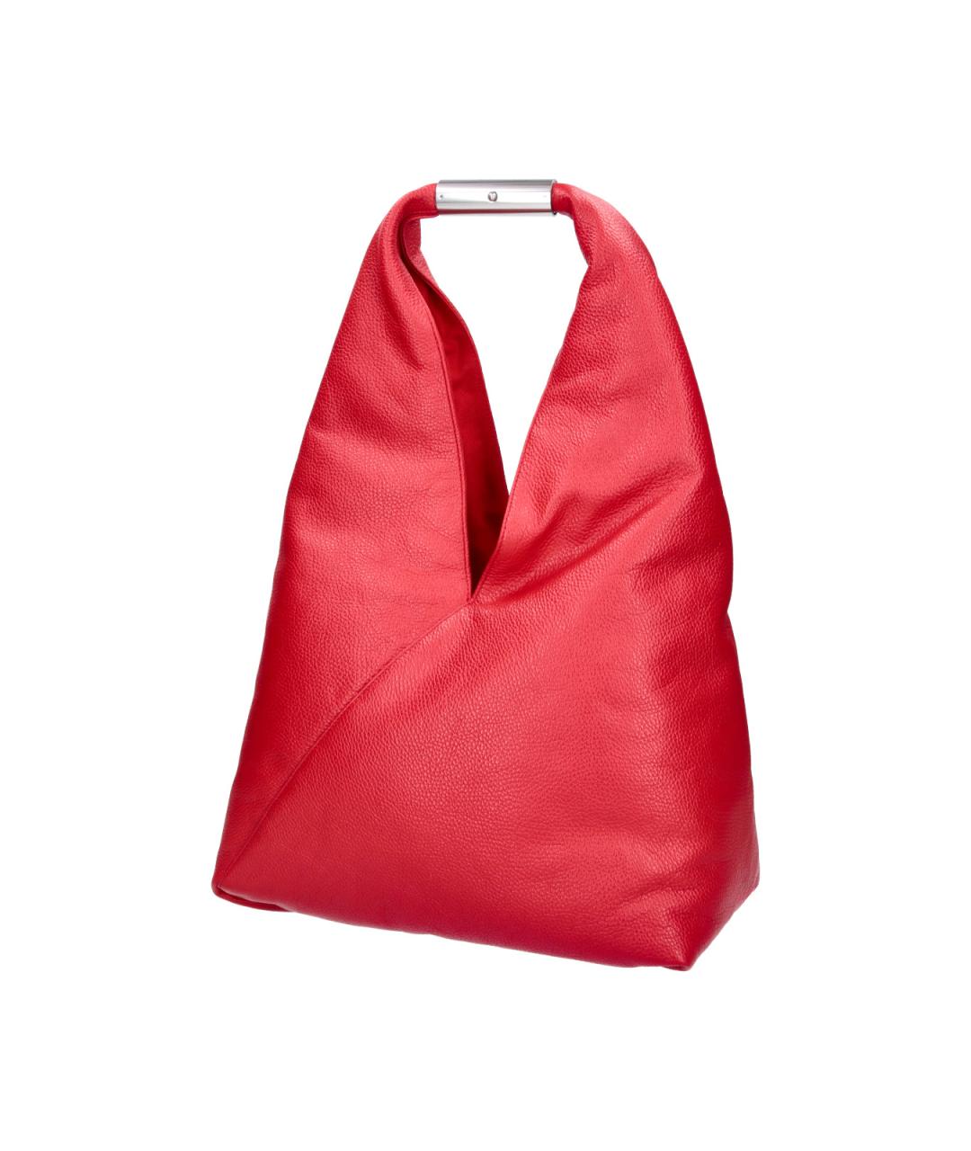 MM6 MAISON MARGIELA Красная кожаная сумка тоут, фото 2