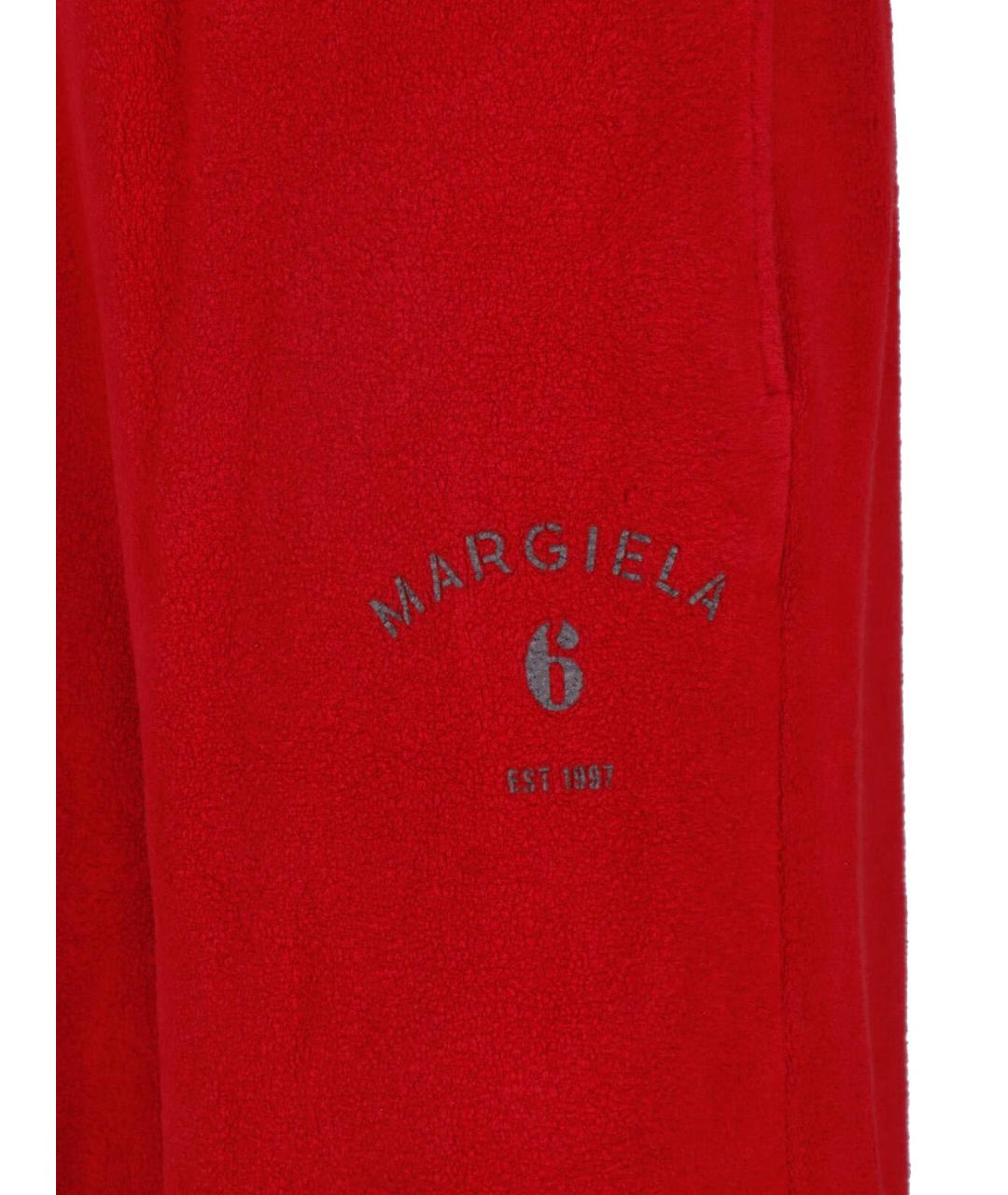 MM6 MAISON MARGIELA Красные хлопковые повседневные брюки, фото 4