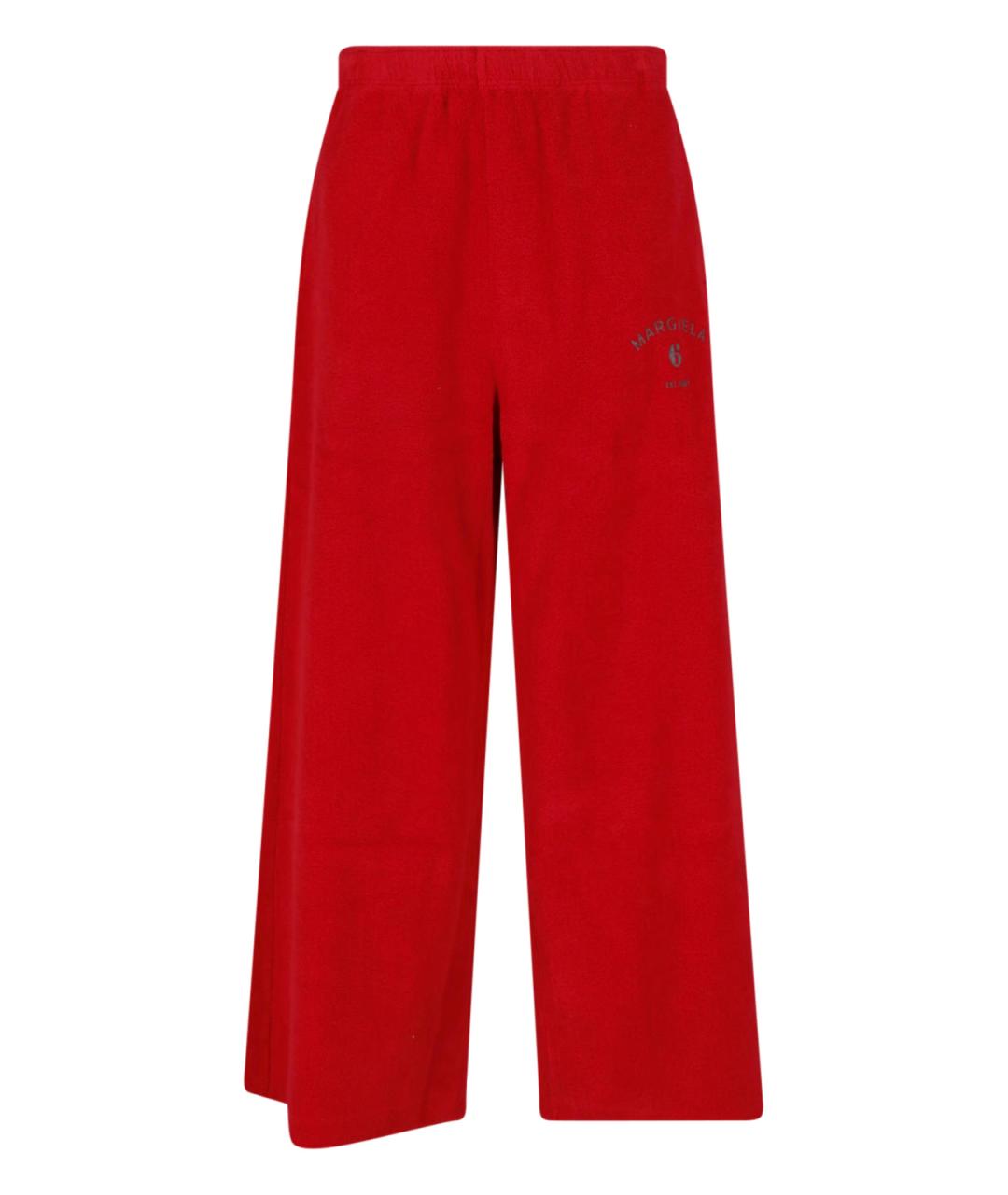 MM6 MAISON MARGIELA Красные хлопковые повседневные брюки, фото 1