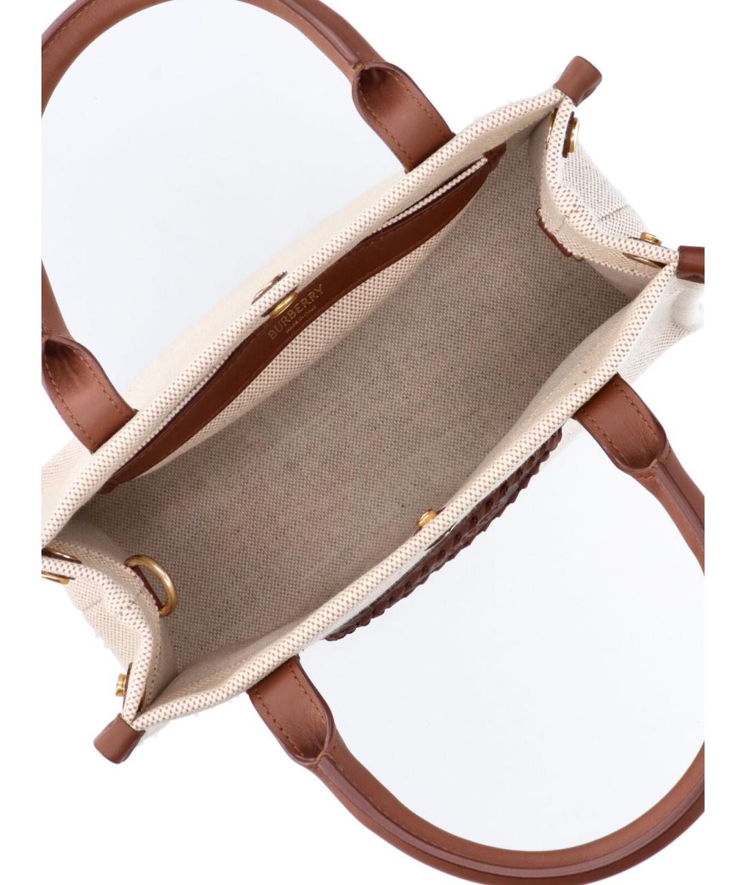 BURBERRY Бежевая хлопковая сумка тоут, фото 4