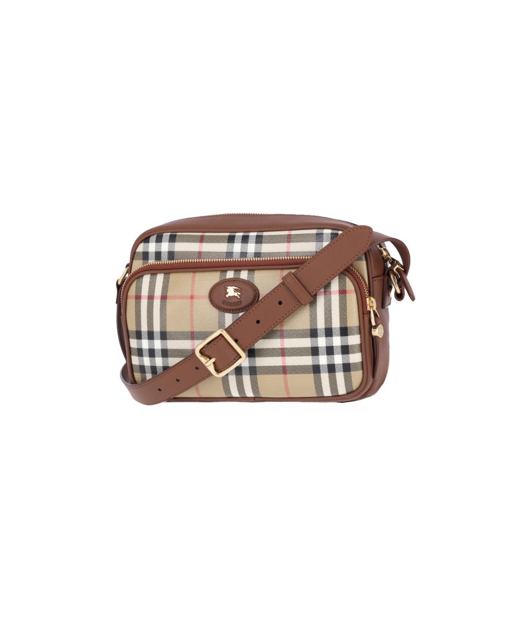 BURBERRY Бежевая хлопковая сумка на плечо, фото 2