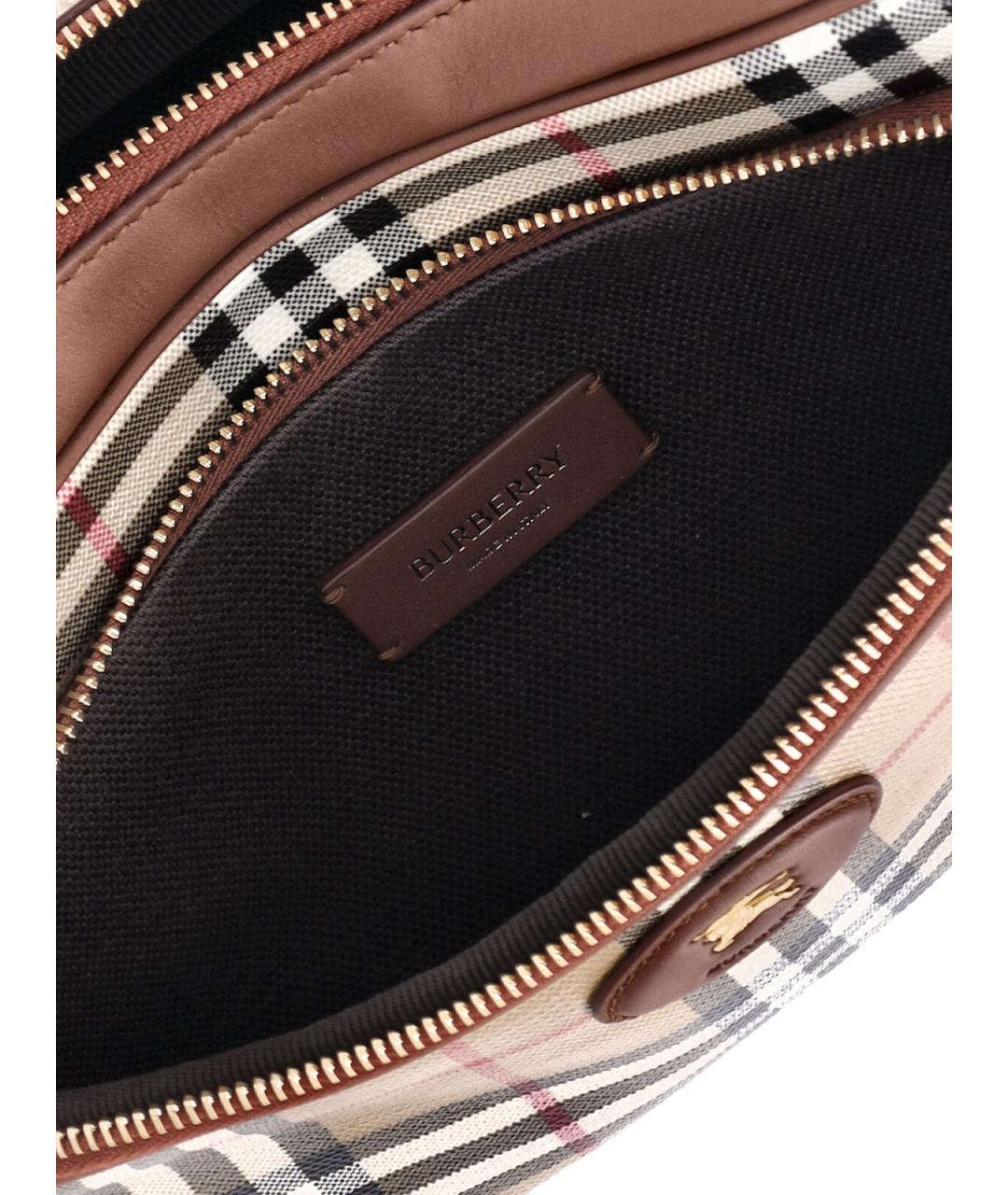 BURBERRY Бежевая хлопковая сумка на плечо, фото 4