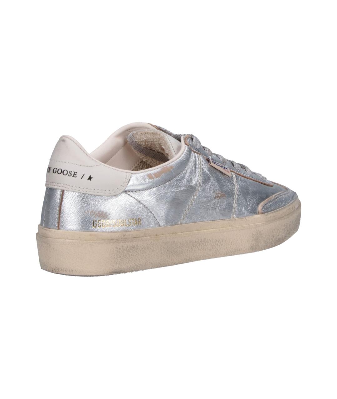 GOLDEN GOOSE Серебряные синтетические кеды, фото 4