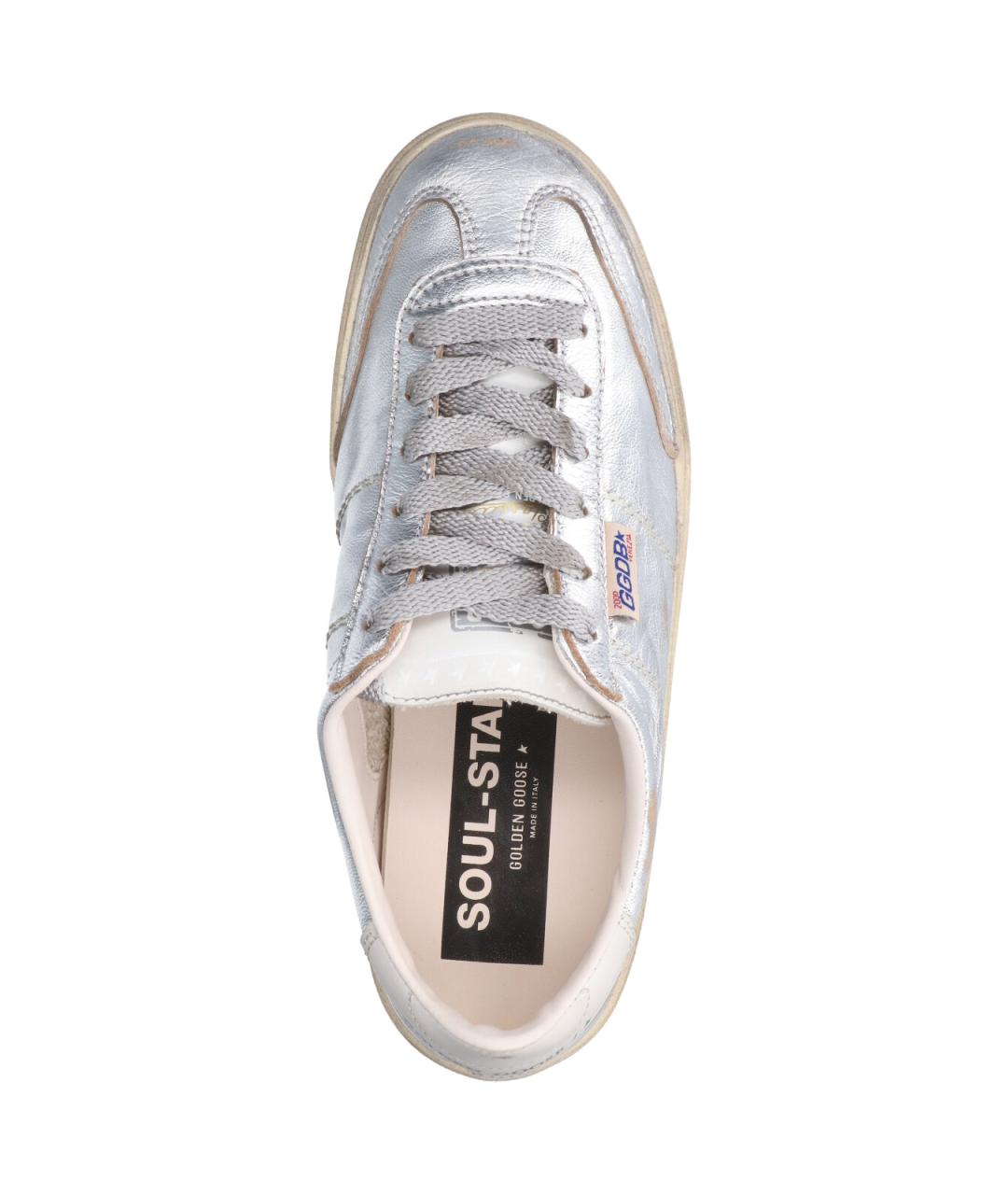 GOLDEN GOOSE Серебряные синтетические кеды, фото 5
