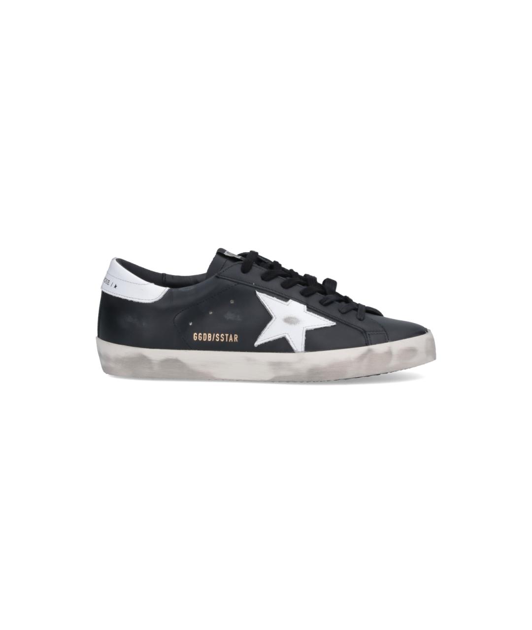 GOLDEN GOOSE Черные кожаные низкие кроссовки / кеды, фото 6