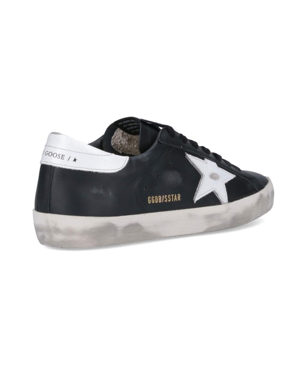 GOLDEN GOOSE Черные кожаные низкие кроссовки / кеды, фото 4