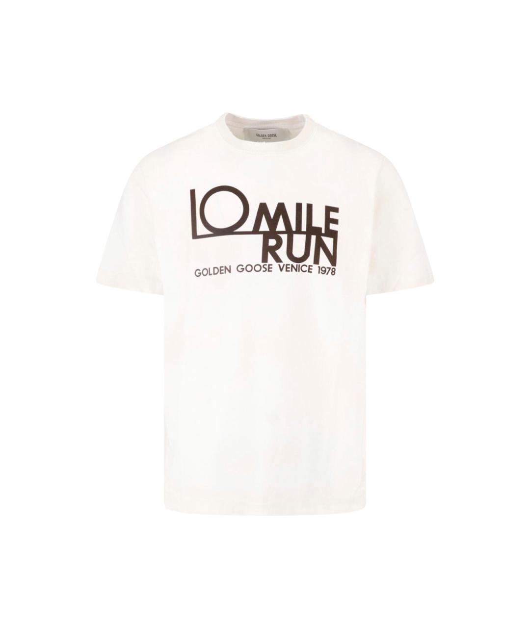 GOLDEN GOOSE Белая хлопковая футболка, фото 1