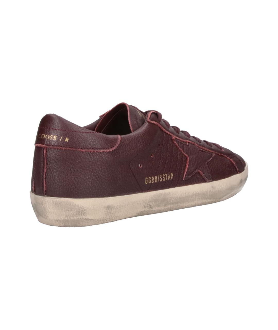 GOLDEN GOOSE Красные кожаные низкие кроссовки / кеды, фото 4