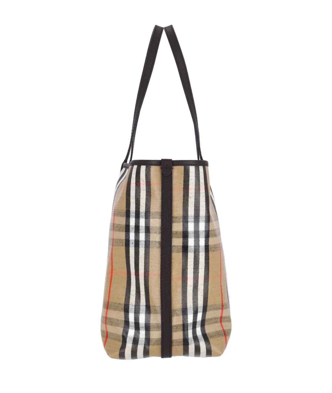 BURBERRY Бежевая хлопковая сумка с короткими ручками, фото 5