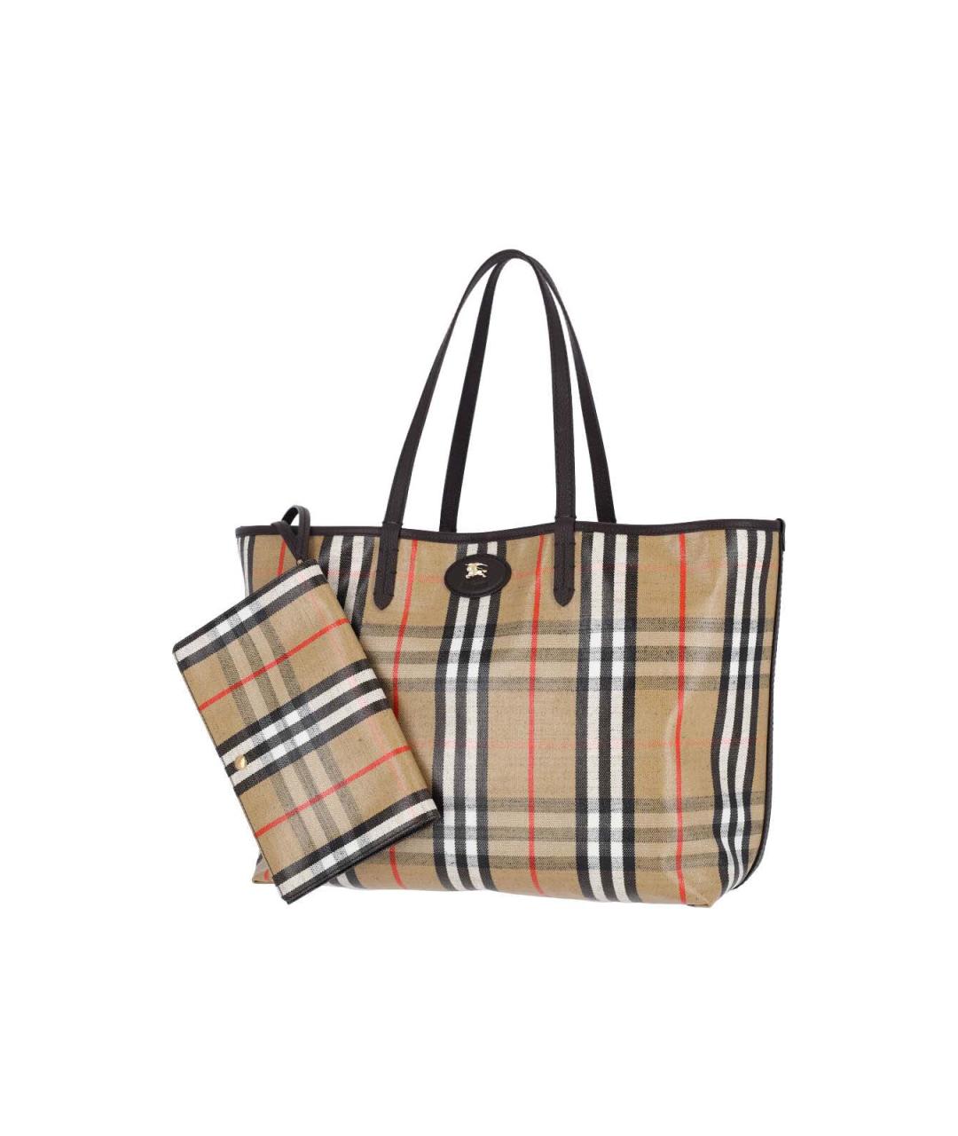 BURBERRY Бежевая хлопковая сумка с короткими ручками, фото 2